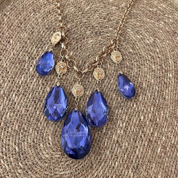 Blue large stone necklace - Picture 4 of 17